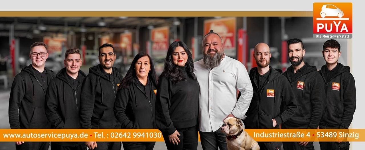Das Team von Auto Service Puya in der Werkstatt in Sinzig